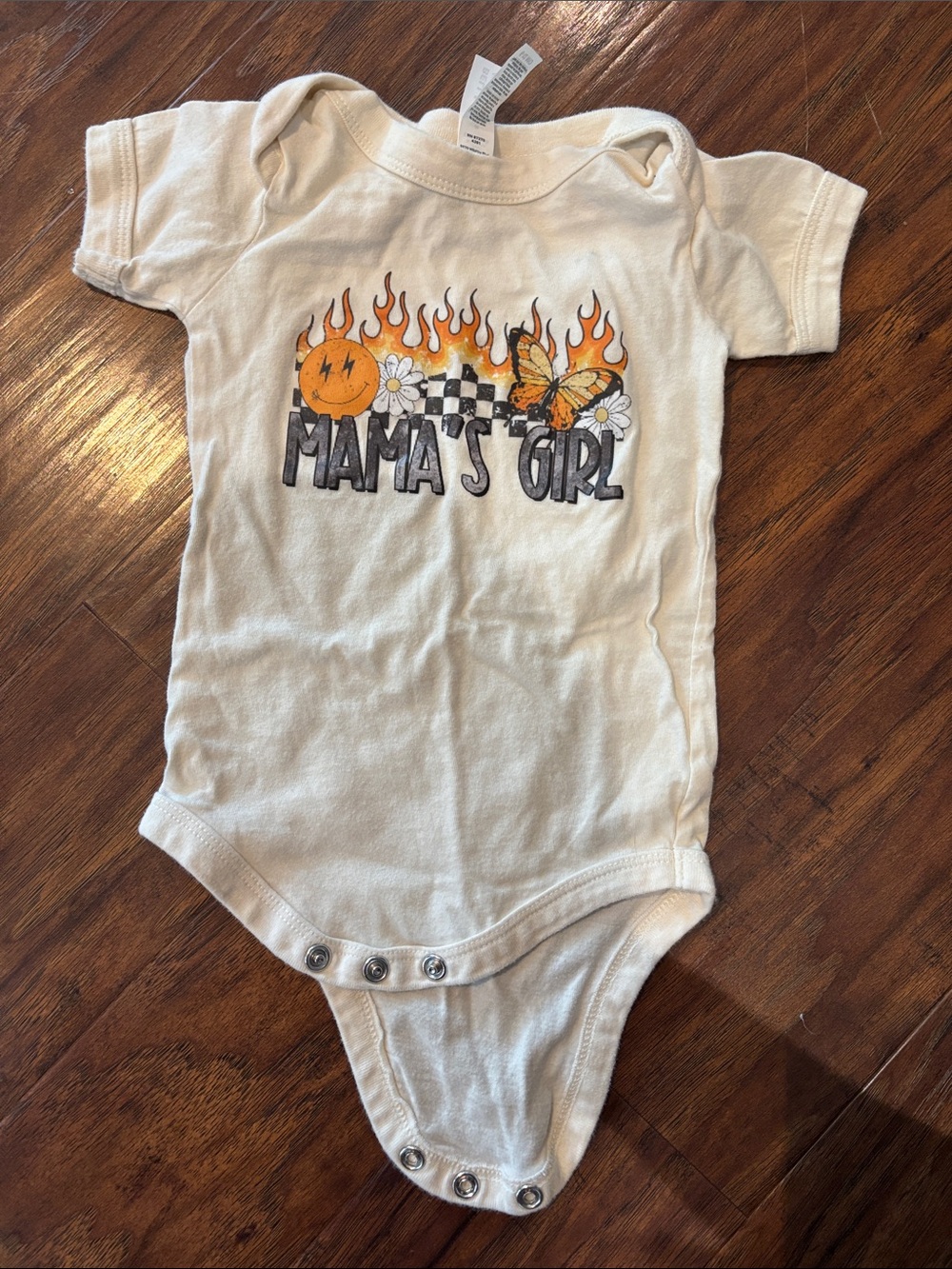 Mama's Girl White Graphic Baby One-Piece Bodysuit